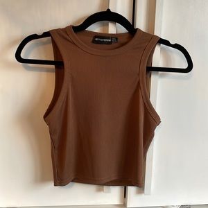 pretty little thing brown rubbed tank